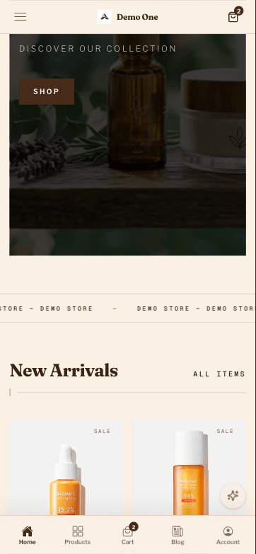 Snaply storefront preview on mobile