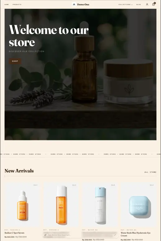 Snaply storefront — fashion boutique desktop