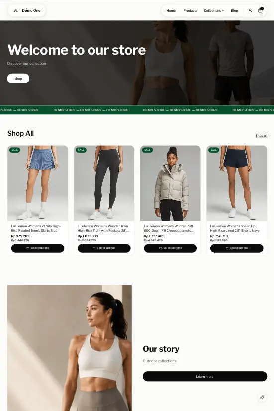 Snaply storefront — beauty brand desktop