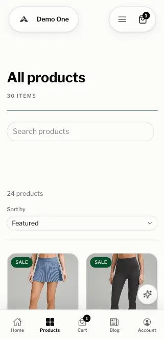 Snaply storefront — beauty brand mobile