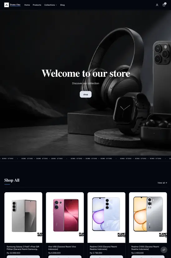 Snaply storefront — lifestyle shop desktop